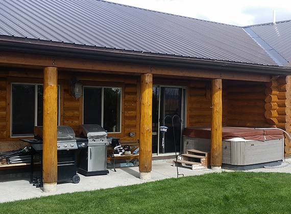 Hawks Exterior Porch Custom Log Home